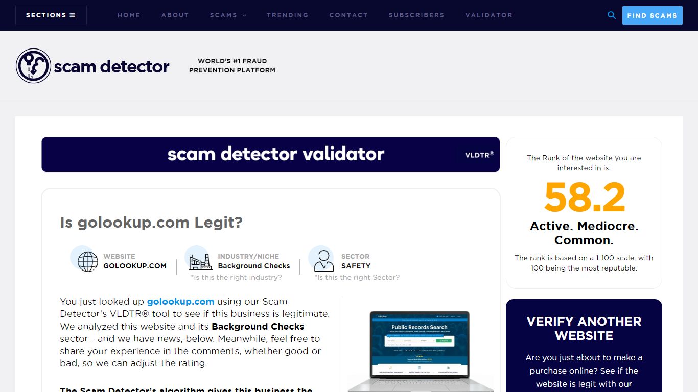 golookup.com Review - Scam Detector